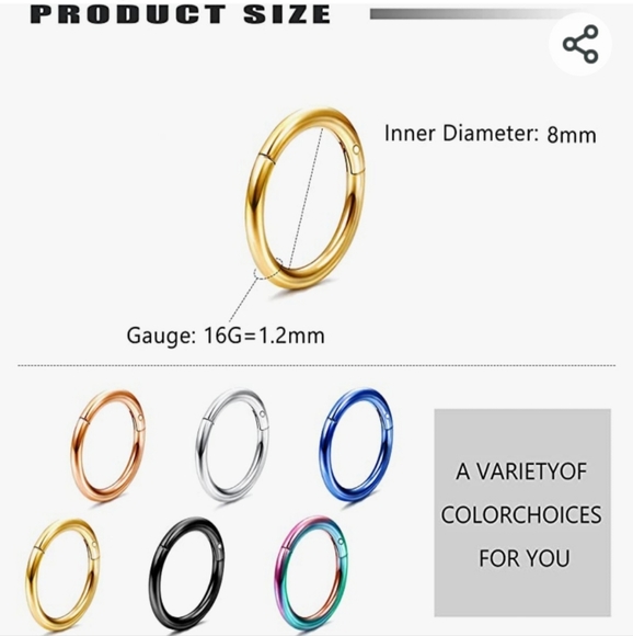 Stainless Steel Hoop Rings - Picture 3 of 8